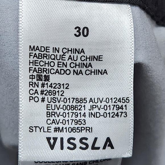 Vissla Boardshorts Mens 30 Gray Blue Leaf Print Quick Dry Stretch Swim M1065PRI - Picture 11 of 12